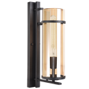 Bright Star L585 BLACK 1 x40W ES IP54 METAL LANTERN AMBER GLASS