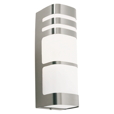 Bright Star L607 STAINLESS WALL BRACKET S/S WH POLY COVER IP44 1X 11W ES