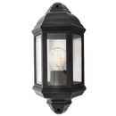 Bright Star L9007 BLACK PVC 1/2 LANTERN 3PANEL IP44 1X15W ES