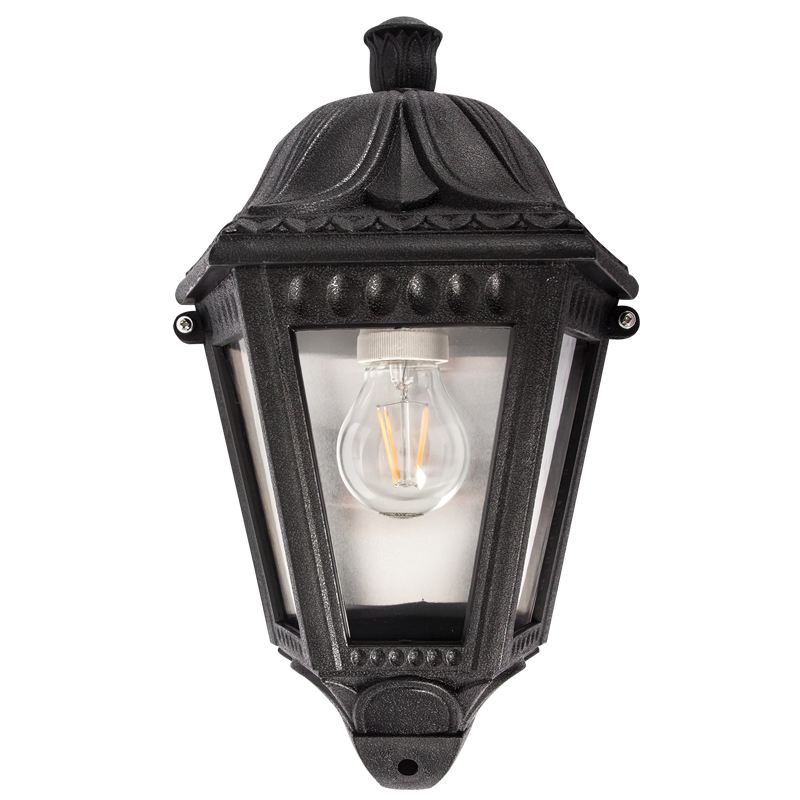 Bright Star L9008 BLACK PVC 1/2 LANTERN 3 PANEL IP44 1X15W ES