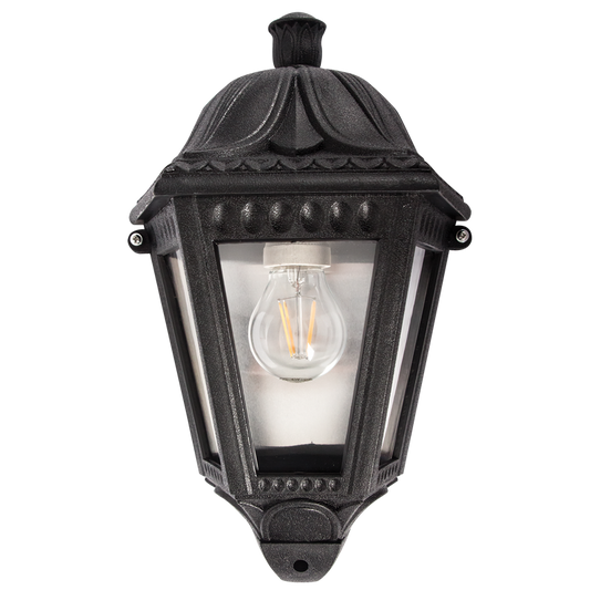 Bright Star L9008 BLACK PVC 1/2 LANTERN 3 PANEL IP44 1X15W ES