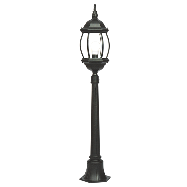 Bright Star LFL004/1 BLACK ROUND HEAD BELLY WITH GLASS IP44 1X60W ES 1245MM