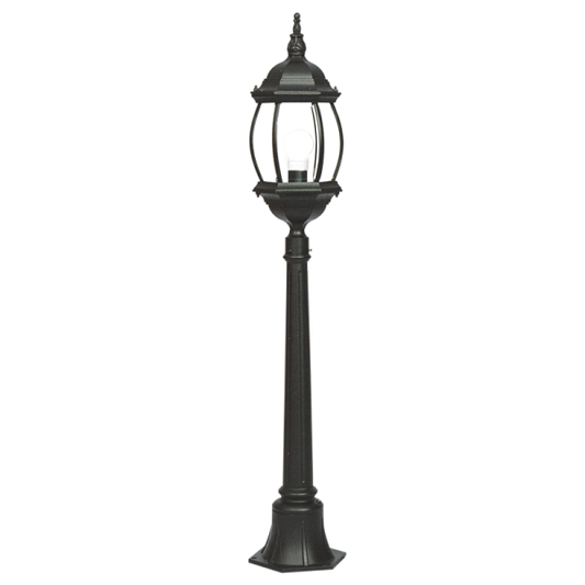 Bright Star LFL004/1 BLACK ROUND HEAD BELLY WITH GLASS IP44 1X60W ES 1245MM