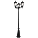 LFL008/3 Bright Star BLACK 6 PANEL 3 HEAD TAPERED GLASS IP44 3X60W ES 2300MM