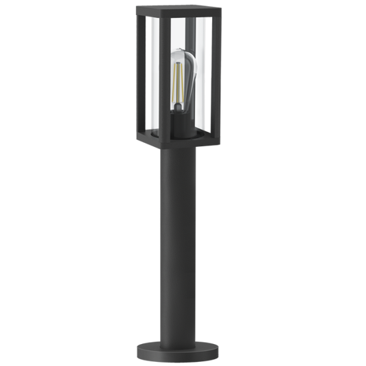 Bright Star LFL027 MATT BK ALU STANDING LANTERN +GLASS IP44 1X ES 500MM