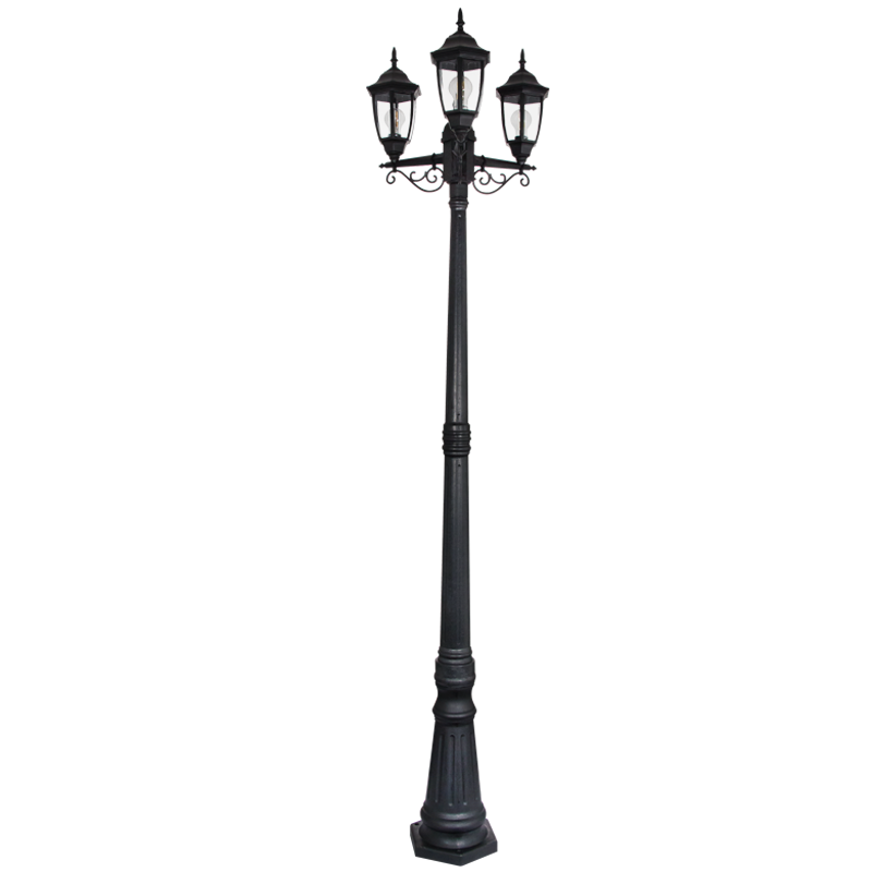 Bright Star LFL034 BLACK 6 PANEL 3HEAD POLY BASE IP44 3X11W ES 2210MM