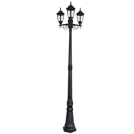 Bright Star LFL034 BLACK 6 PANEL 3HEAD POLY BASE IP44 3X11W ES 2210MM