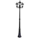 LFL037 Bright Star BLACK 6 PANEL 3HEAD POLY BASE IP44 3X11W ES 2224MM