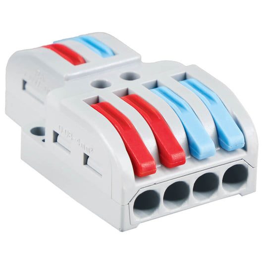Major Tech 2-Pole Splitter Terminal Block | 32A | 450V | Screwless Connector