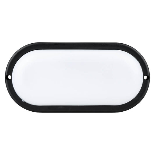 Major Tech 12W Oval LED Bulkhead | Black Finish | 1080 Lumens | IP54 Weatherproof