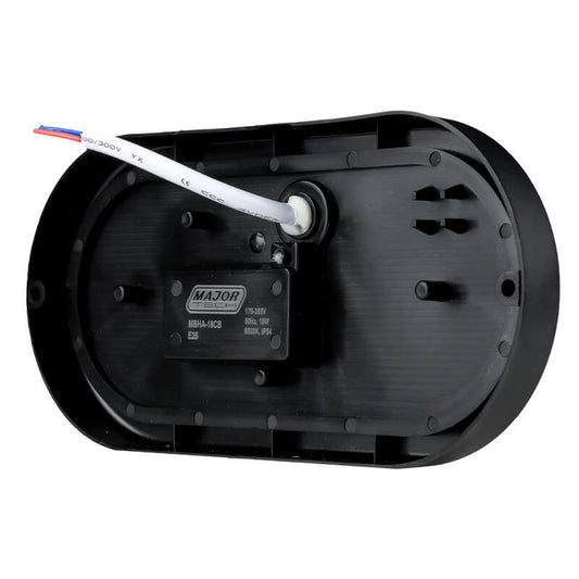 Major Tech 18W Oval LED Bulkhead | Black Finish | 1620 Lumens | IP54 Weatherproof