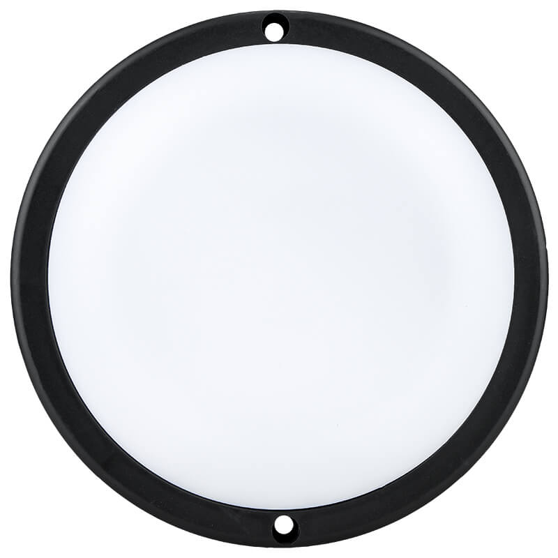 Major Tech 12W Round LED Bulkhead | Black Finish | 1080 Lumens | IP54 Weatherproof