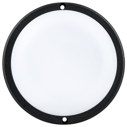 Major Tech 12W Round LED Bulkhead | Black Finish | 1080 Lumens | IP54 Weatherproof