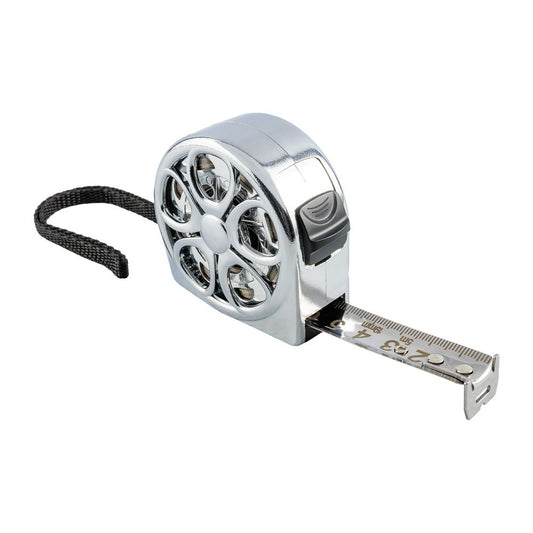 Tork Craft 5m x 19mm Waterproof Stainless Steel Tape Measure with Chrome ABS Case – ME07519