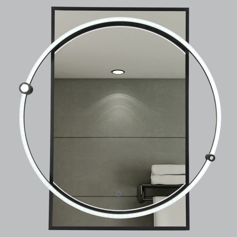 Bright Star ML062 BLACK RECTANGULAR MIRROR CCT 18W LED 700X800MM