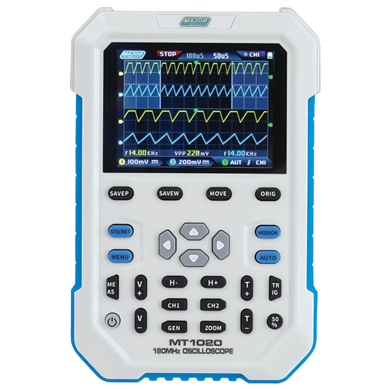 Major Tech 180MHz Dual Channel Handheld Oscilloscope & DDS Signal Generator – MT1020