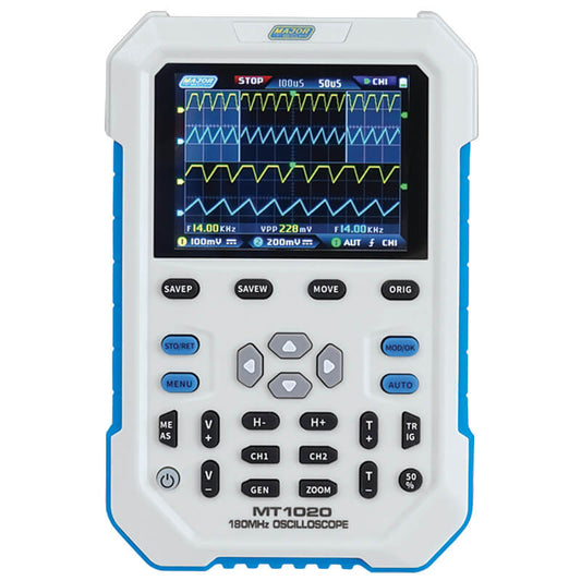 Major Tech 180MHz Dual Channel Handheld Oscilloscope & DDS Signal Generator – MT1020