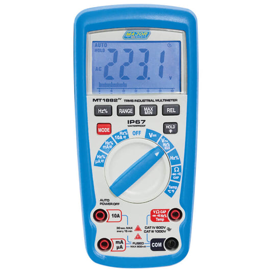 Major Tech IP67 True RMS Industrial Multimeter (CAT IV 600V) – MT1882