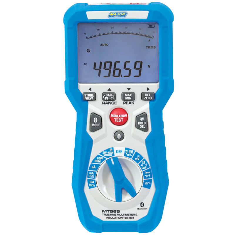 Major Tech Bluetooth Insulation Tester & True RMS Multimeter + FREE Water Bottle – MT565