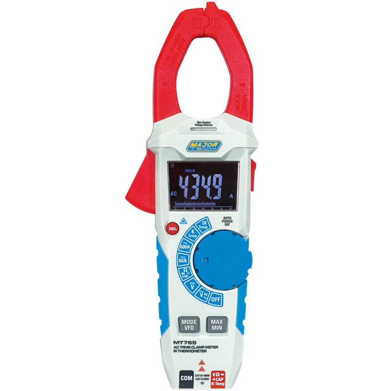 Major Tech 600A AC Clamp Meter & IR Thermometer – MT765