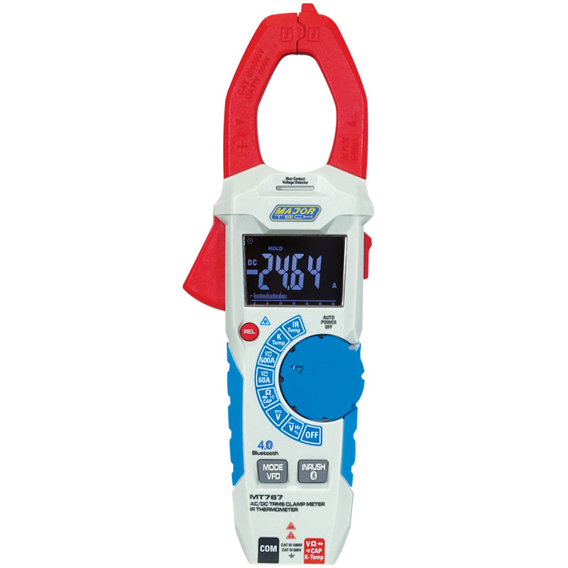 Major Tech 600A AC/DC Bluetooth Clamp Meter & IR Thermometer – MT767