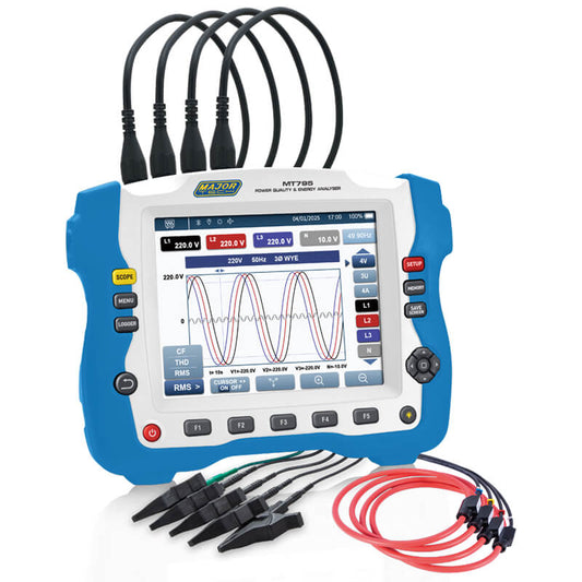 Major Tech Three-Phase Power Quality & Energy Analyser (Bluetooth & App Compatible) + FREE Cooler Bag & Bottle – MT795