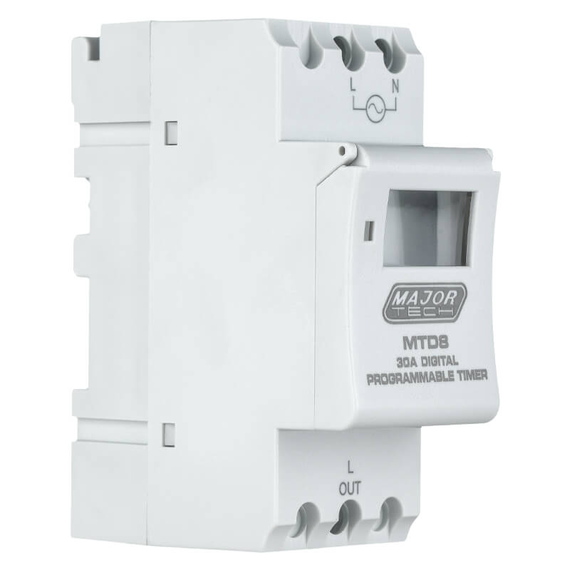 Major Tech 30A Digital Industrial Timer | Weekly Programmable 4400W Switch