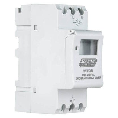 Major Tech 30A Digital Industrial Timer | Weekly Programmable 4400W Switch