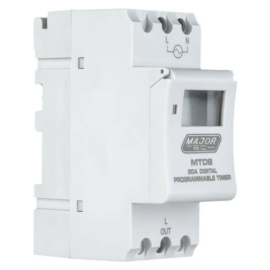 Major Tech 30A Digital Industrial Timer | Weekly Programmable 4400W Switch