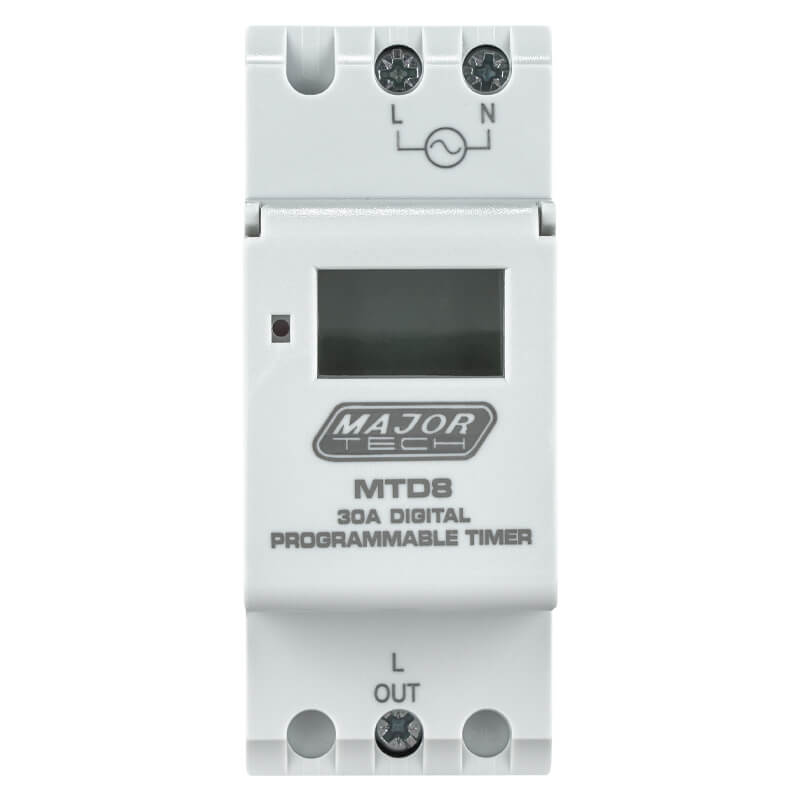 Major Tech 30A Digital Industrial Timer | Weekly Programmable 4400W Switch