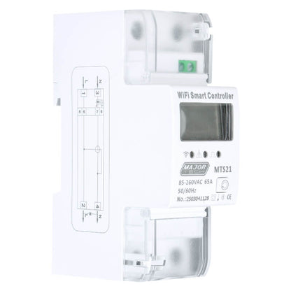Major Tech Smart Energy Meter & Timer | 65A Wi-Fi & Bluetooth DIN Rail Module