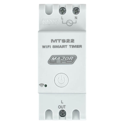 Major Tech 30A Smart Wi-Fi & Bluetooth DIN Rail Timer | 4400W Programmable Switch