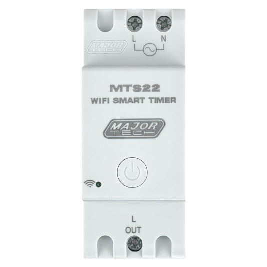 Major Tech 30A Smart Wi-Fi & Bluetooth DIN Rail Timer | 4400W Programmable Switch