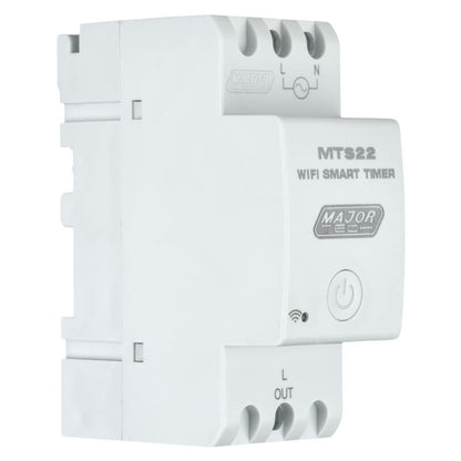 Major Tech 30A Smart Wi-Fi & Bluetooth DIN Rail Timer | 4400W Programmable Switch