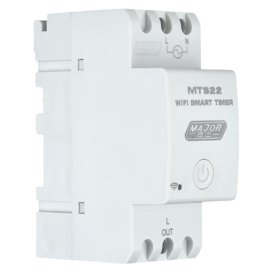 Major Tech 30A Smart Wi-Fi & Bluetooth DIN Rail Timer | 4400W Programmable Switch