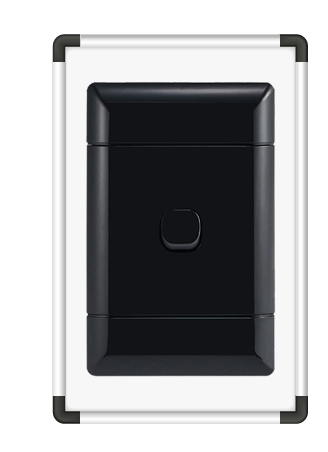 NEU 4x2 2-Lever 1-Way Switch - Black (NESB2142)