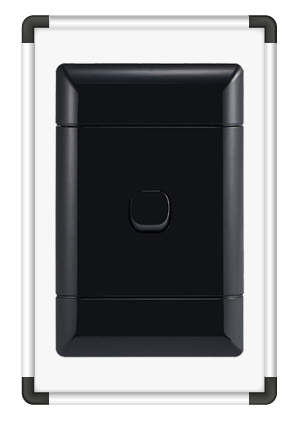 NEU 4x2 3-Lever 1-Way Switch - Black (NESB3142)