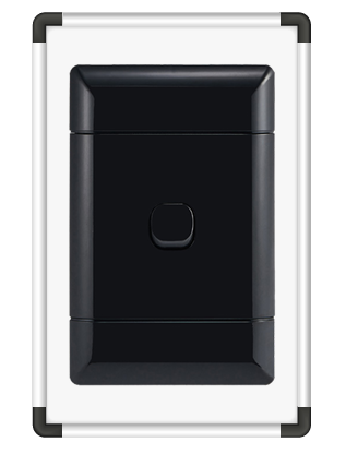 NEU 4x2 4-Lever 1-Way Switch - Black ( NESB4142)