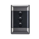 NEU 4x2 3-Lever 1-Way Switch - Silver/Colour ( NESC3142)
