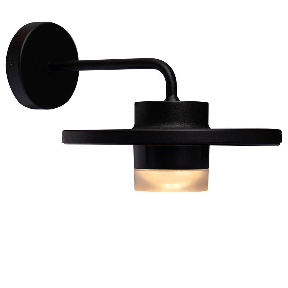 Eurolux Plato 7W Integrated LED Outdoor Wall Light (Matt Black, 3000K, IP54) – O653