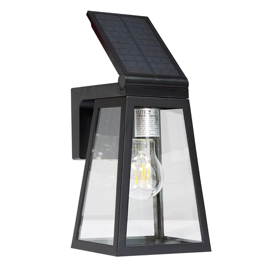 Eurolux Fia 2W Solar Integrated LED Outdoor Wall Light (Matt Black, 2700K, IP44) – O654