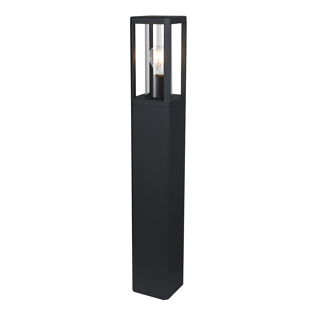Eurolux Bhok Ali Square Outdoor Bollard Light E27 (Black, IP54) – O668