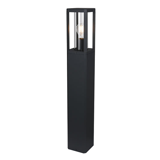 Eurolux Bhok Ali Square Outdoor Bollard Light E27 (Black, IP54) – O668