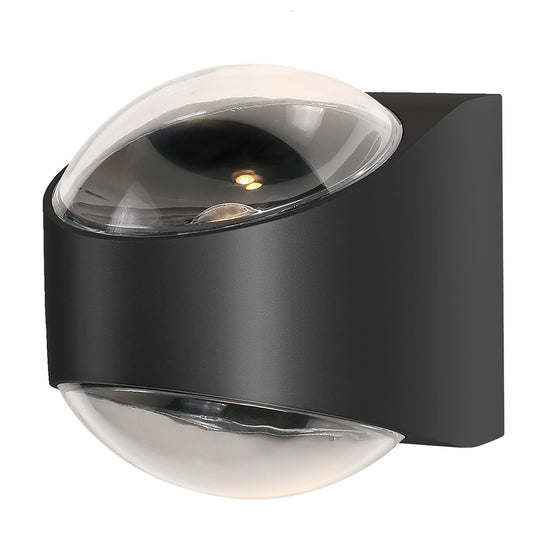 Eurolux Glow 12W Integrated LED Outdoor Wall Light (Black, 3000K, IP65) – O674