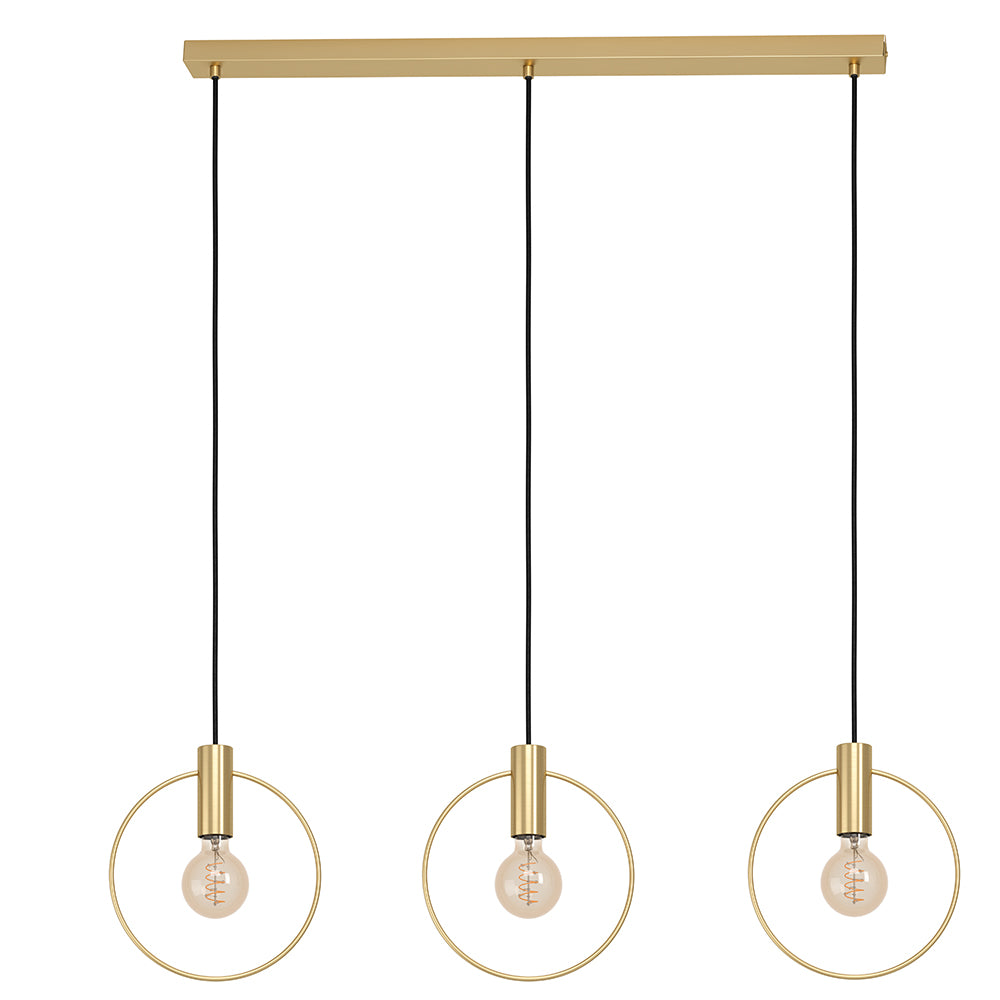 Eurolux Manizales 3-Light E27 Pendant Light (Brushed Brass Finish) – P1347