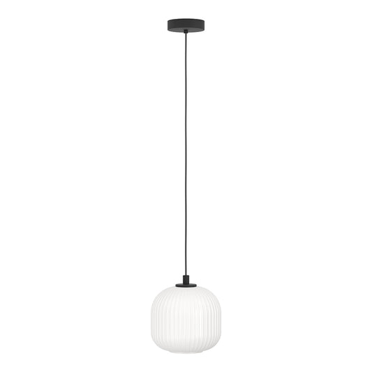 Eurolux Mantunalle 1-Light E27 Pendant Light (Black & White Glass) – P1349
