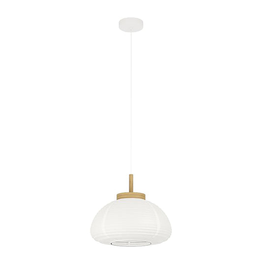 Eurolux Summerhill 1-Light E27 Pendant Light (White & Brown Finish) – P1354