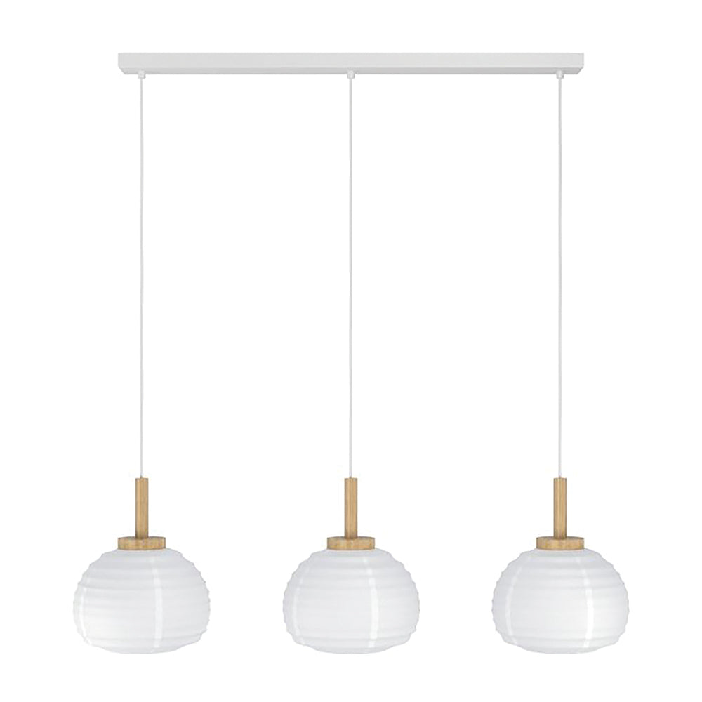 Eurolux Summerhill 3-Light E27 Pendant Light (White & Brown Finish) – P1355