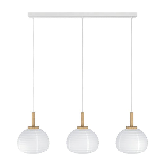 Eurolux Summerhill 3-Light E27 Pendant Light (White & Brown Finish) – P1355