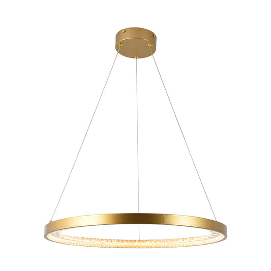 Eurolux Lustra Ring 15W Integrated LED Crystal Pendant Light (Gold, 3000K) – P1358